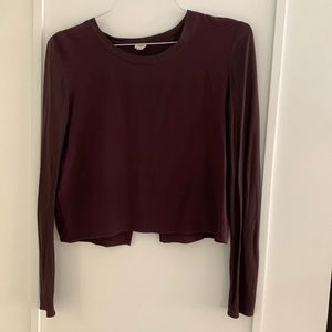 Long sleeve shirt with open back